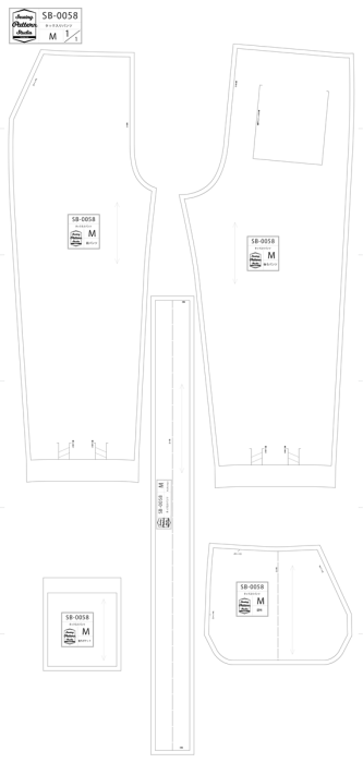 【型紙】タック入りパンツ(SB-0058)