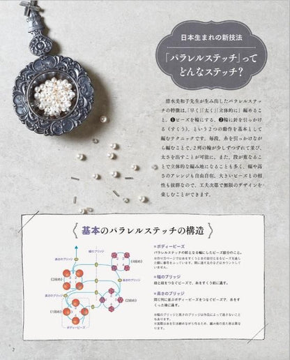 【書籍】針と糸で編む パラレルステッチのビーズアクセサリー(S8384)