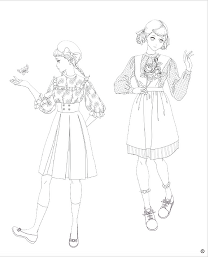 【書籍】レトロファッション塗り絵(M1708)