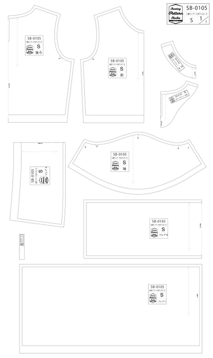 【型紙】3段ティアードのワンピース(SB-0105)