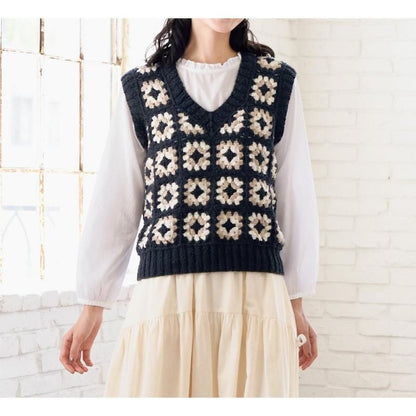 【DL編み物】グラニーモチーフベスト Design by 風工房(DLknit0021)