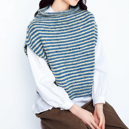【DL編み物】ボーダーベスト Design by 河合真弓(DLknit0025)