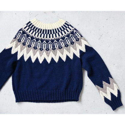 【DL編み物】ジグザグ模様の編み込みプル Design by 宇野千尋(DLknit0026)