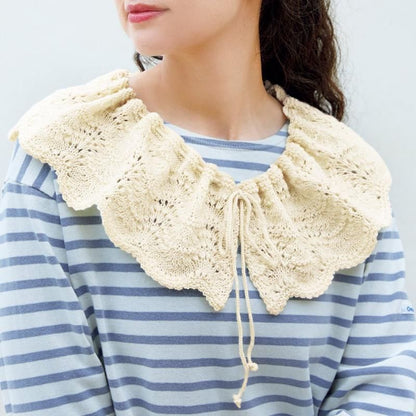 【DL編み物】まっすぐ編みのつけ襟 Design by 川路ゆみこ(DLknit0030)