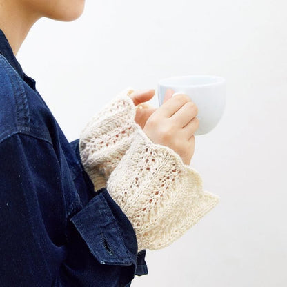 【DL編み物】透かし模様のレーシーカフス Design by 河合真弓(DLknit0031)