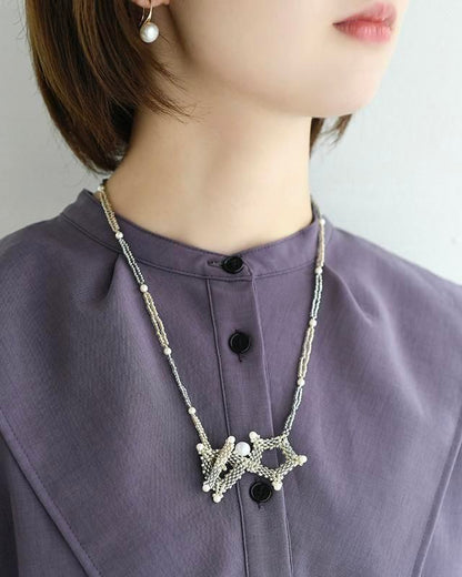 【ビーズキット】多角形モチーフのネックレス～ピコポリー design 清水美和子/Miwako Shimizu（kit-0031)