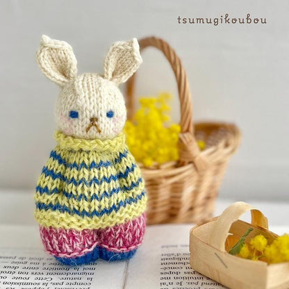 【あみぐるみキット】_《ボーダーうさぎ》byツムギコウボウ（kit-0024）