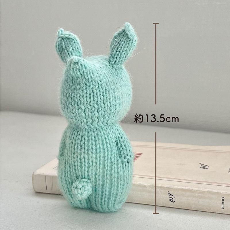 あみぐるみキット】_《うさぎフードのねこ兄弟（水色）》by