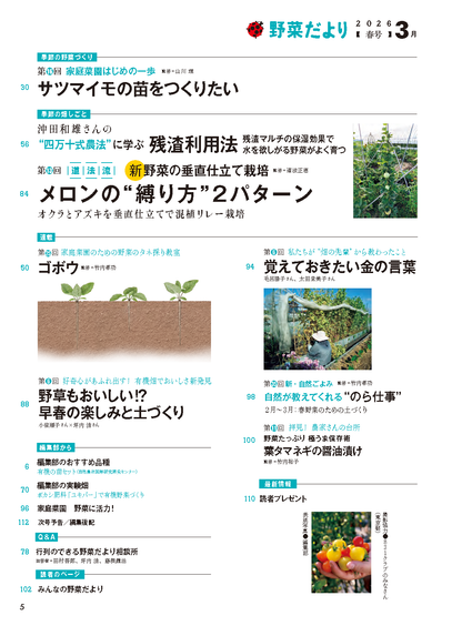 【書籍】野菜だより2026年3月春号(112603)