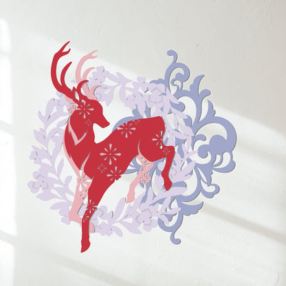 【切り絵キット】《美しいツノのシカ》 Design 祐琴/yuko（kit-0099)