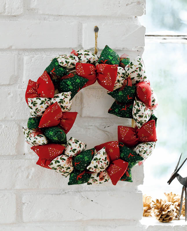 【型紙】クリスマス ピローリース　（AM-0018）