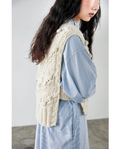 【DL 編み物】玉編みのスラッシュベスト Design by 宇野千尋（DLknit0043）