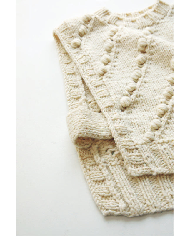 【DL 編み物】玉編みのスラッシュベスト Design by 宇野千尋（DLknit0043）