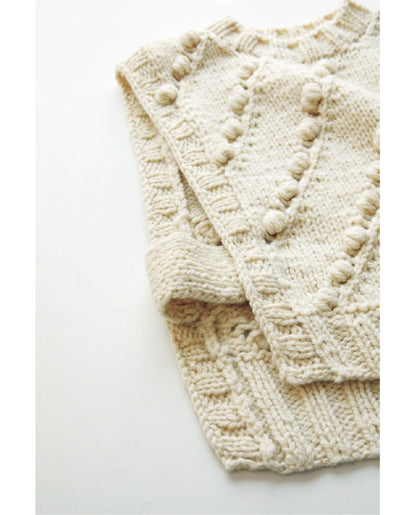 【DL 編み物】玉編みのスラッシュベスト Design by 宇野千尋（DLknit0043）