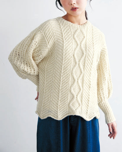 【DL編み物】地模様の2WAYカーディガンDesign by 宇野千尋（DLknit-0045）