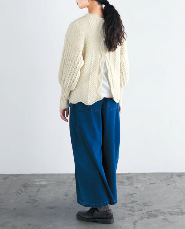 【DL編み物】地模様の2WAYカーディガンDesign by 宇野千尋（DLknit-0045）