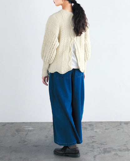 【DL編み物】地模様の2WAYカーディガンDesign by 宇野千尋（DLknit-0045）