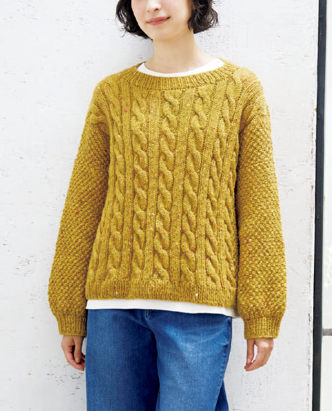 【DL 編み物】ケーブル模様のプル（DLknit0046）