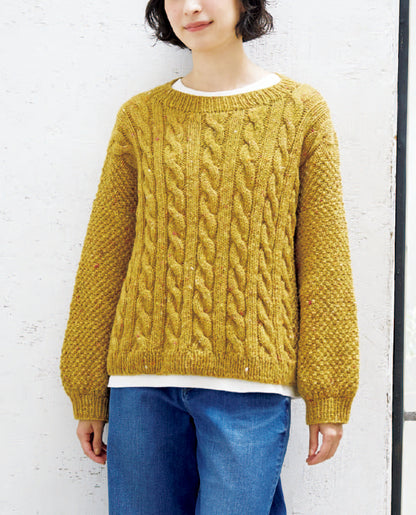 【DL 編み物】ケーブル模様のプル Design by ブティック社ニットチーム（DLknit0046）