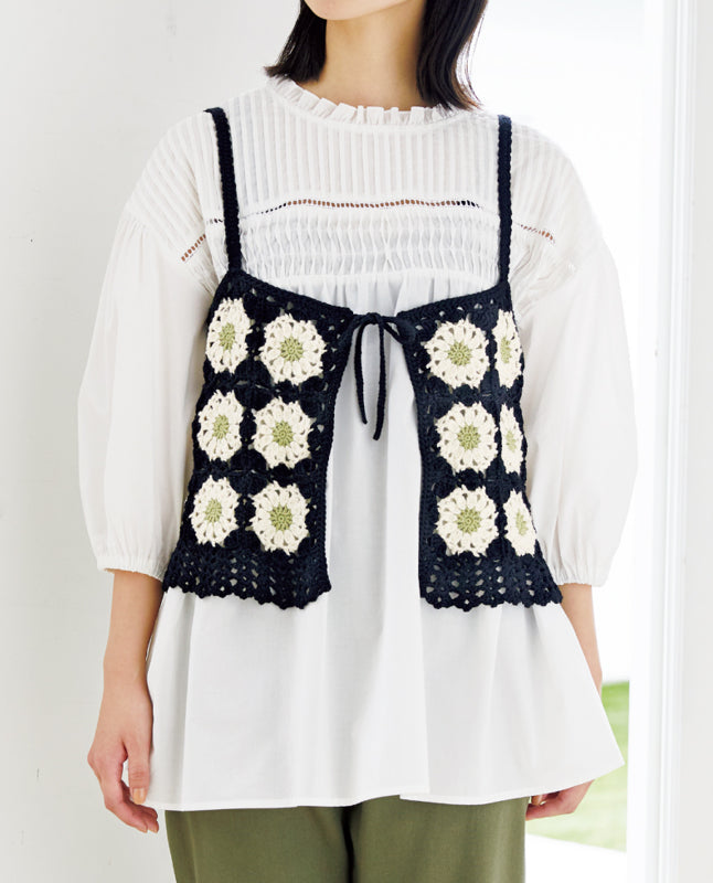 【DL 編み物】モチーフつなぎの2WAYキャミ Design by ATELIER*mati*（DLknit-0051）