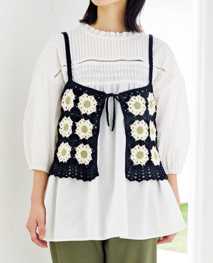 【DL 編み物】モチーフつなぎの2WAYキャミ Design by ATELIER*mati*（DLknit-0051）