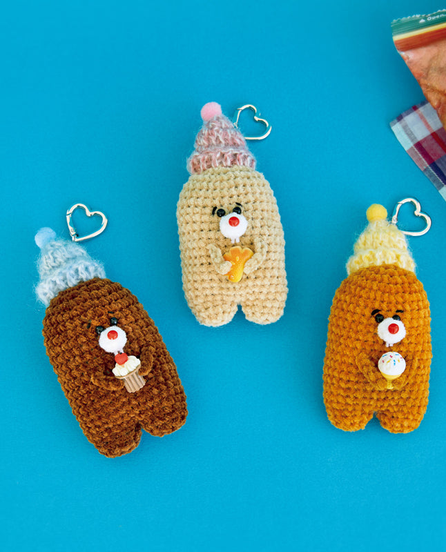 【DL 編み物】もぐら3兄弟のあみぐるみ Design by めろる（DLknit-0054）