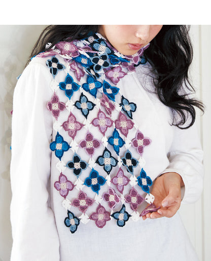 【DL 編み物】お花のショール Design by Lunedi777（泉 玉青）（DLknit0056）