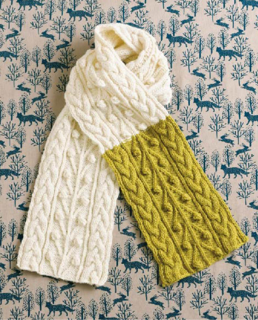 編み物 | アラン模様のマフラー （DLknit-0036）| ダウンロード販売