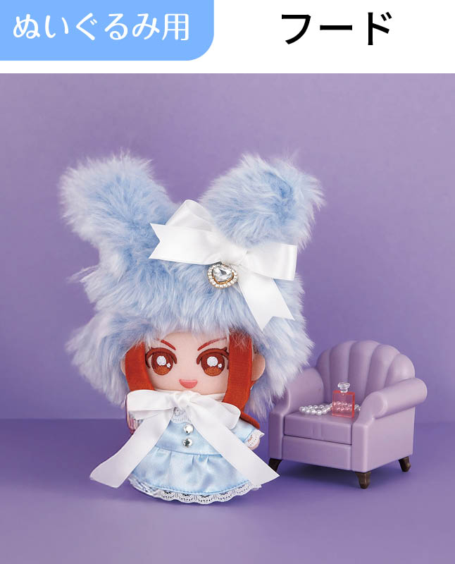 【型紙】うさ耳フード（ボールチェーンマスコット／Chibiぬいマスコット用）（DO-0012）