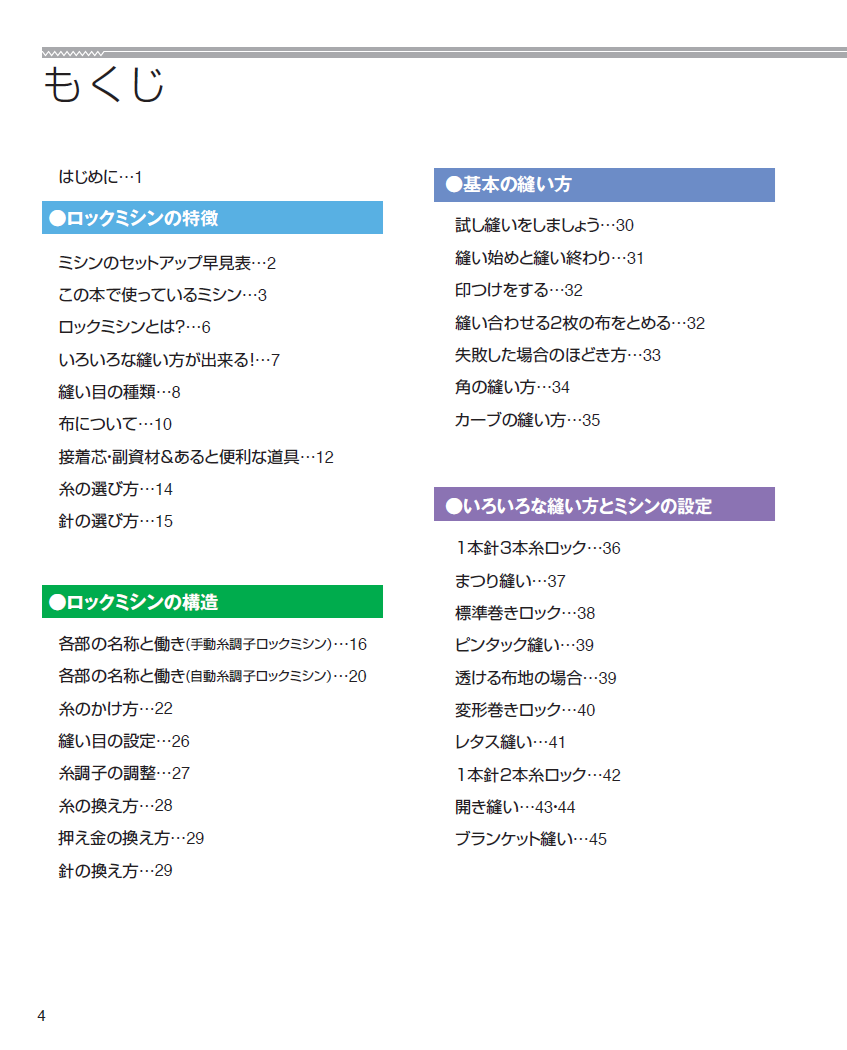 【書籍】ロックミシンのソーイングテキスト 新装版(K52)