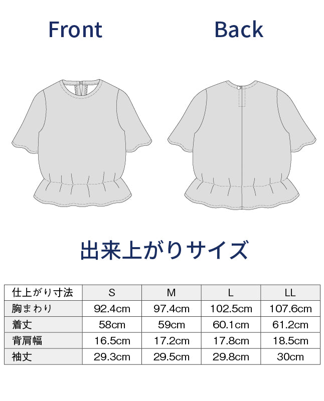 【型紙】フレアスリーブブラウス　design by かたやまゆうこ（KY-0009）