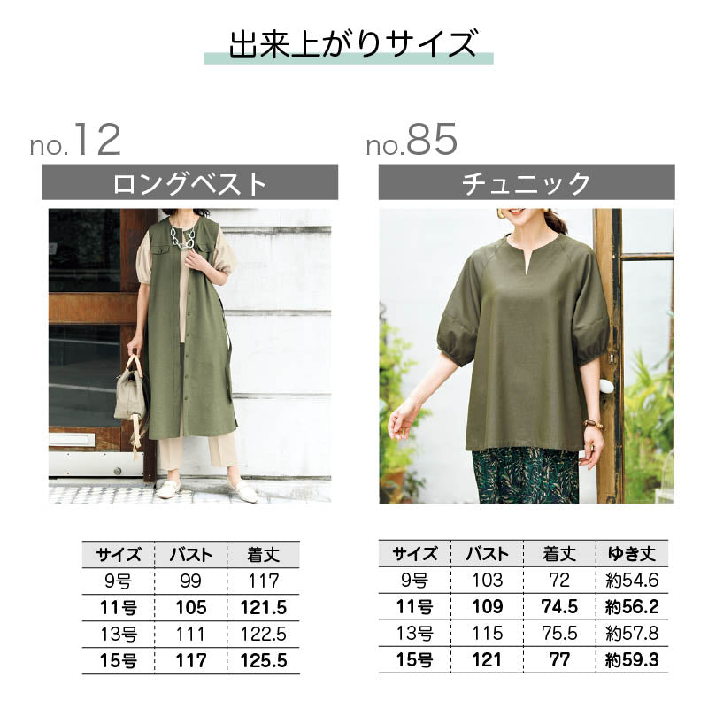 【型紙】レディブティック2025年6月初夏号 実物大の型紙A面B面＋レシピ（LB-0014）