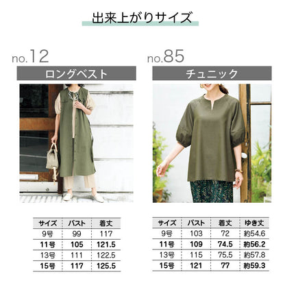 【型紙】レディブティック2025年6月初夏号 実物大の型紙A面B面＋レシピ（LB-0014）