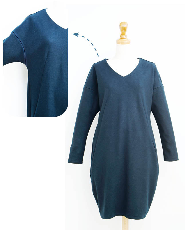 【型紙】コクーンシルエットワンピース（LB-0016）