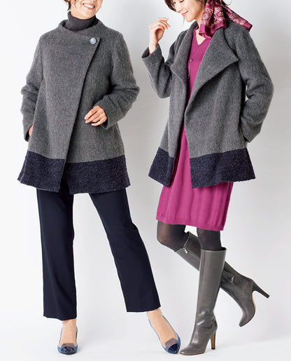 【型紙】Aラインショートコート/裏地付き（LB-0026）