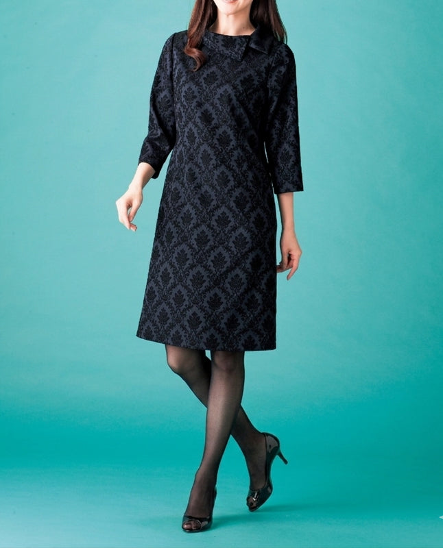 【型紙】アシンメトリーな衿のワンピース| 裏地付き（LB-0030）