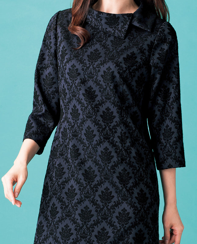 【型紙】アシンメトリーな衿のワンピース| 裏地付き（LB-0030）