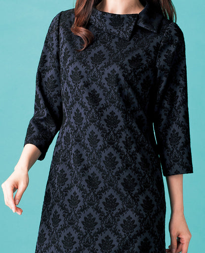 【型紙】アシンメトリーな衿のワンピース| 裏地付き（LB-0030）