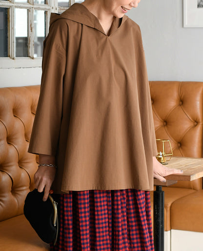 【型紙/レシピなし】ブラウス感覚で着る フードつきプルbyあっこたん/金子敦子 （LBS8726-10/11）