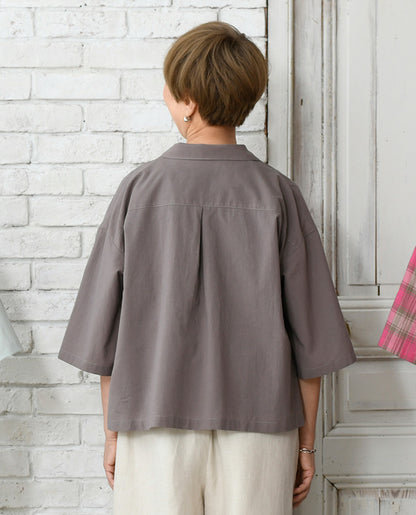 【型紙/レシピなし】ボタンつけなし！オープンカラーシャツbyあっこたん/金子敦子 （LBS8726-5/6/7）