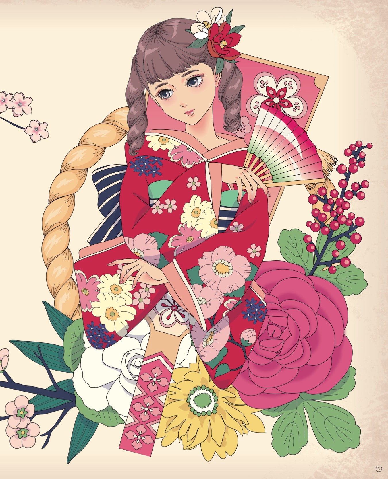 【書籍】乙女のレトロ塗り絵(M1643)