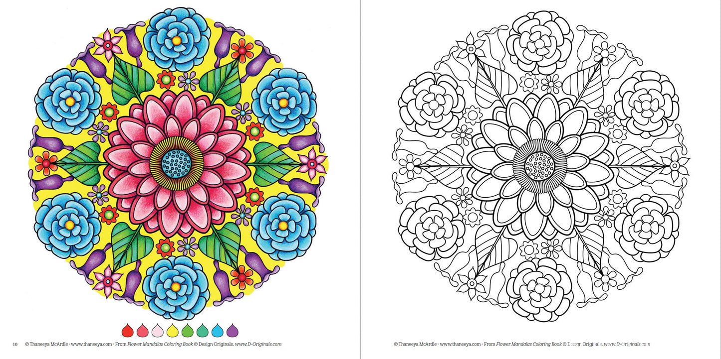 【書籍】Flower Mandalas 花のマンダラ塗り絵 BOOK(M1631)