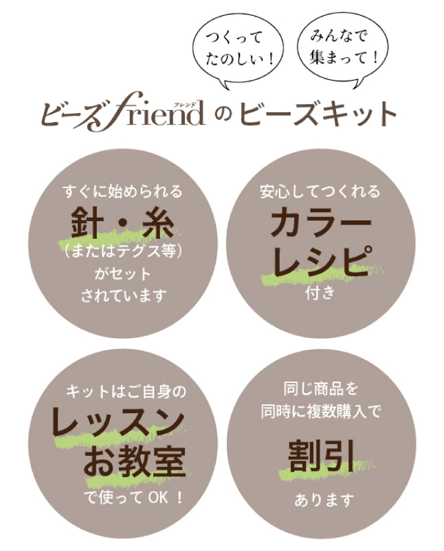 【ビーズキット】ハリネズミのブローチ～ design 下島優子/Yuko Shimojima（kit-0061)