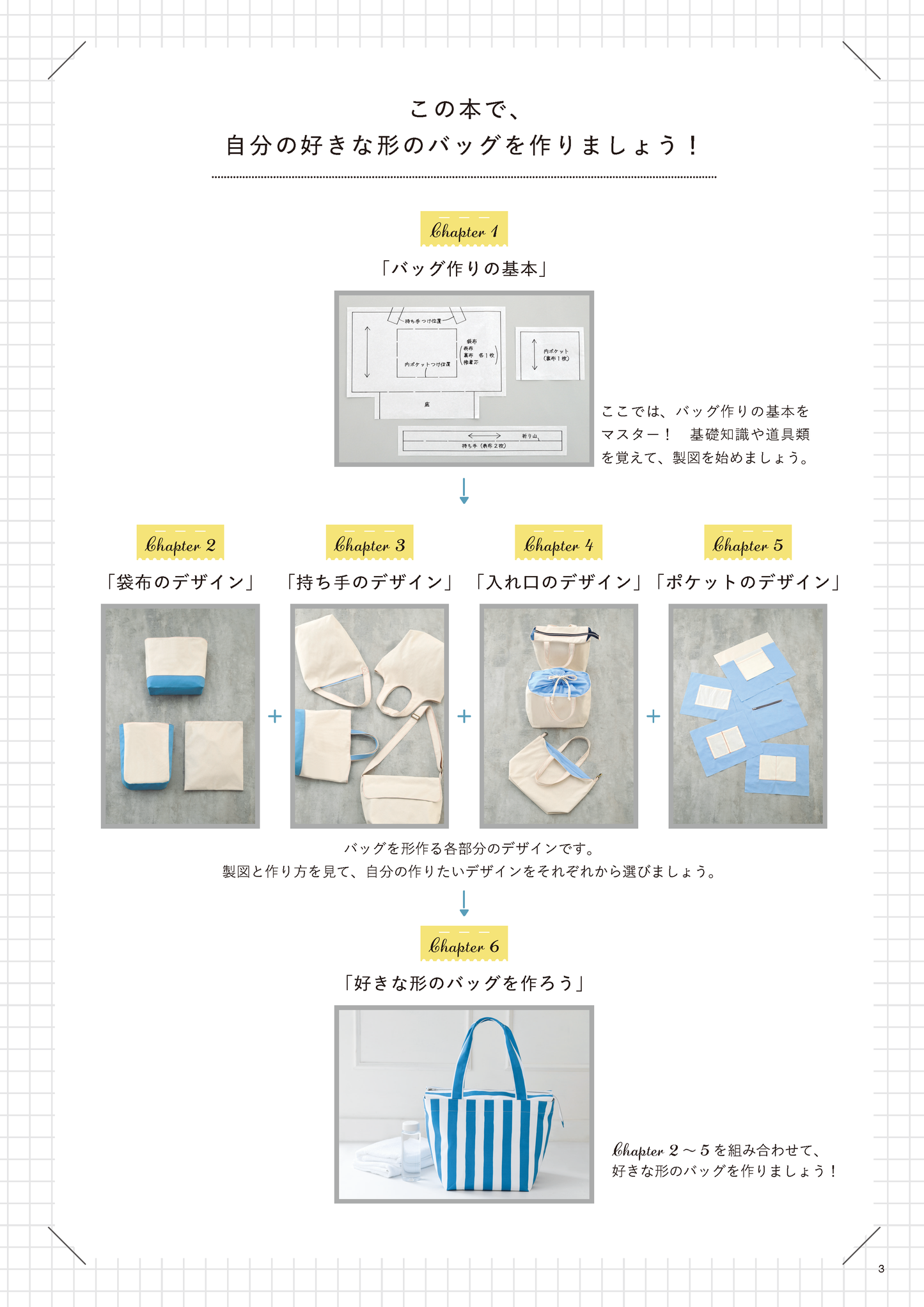 【書籍】自分の好きな形に作れるバッグの本(S8669)