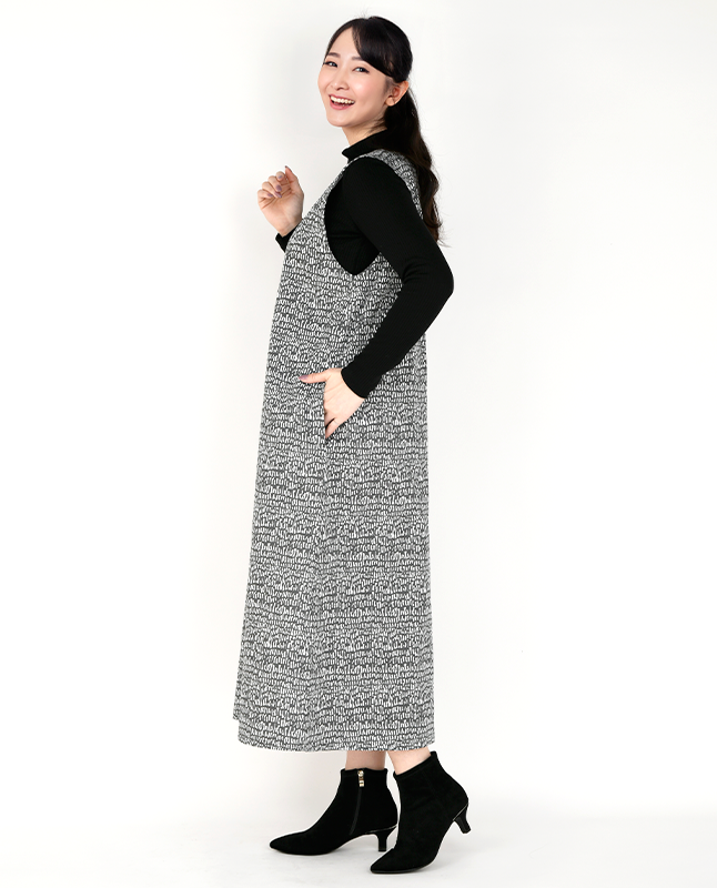 【型紙】フロントボタンのジャンパースカート　（SB-0107）