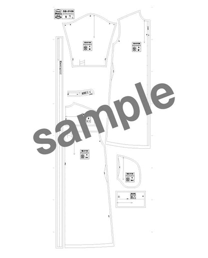 【型紙】スタンドカラーのシャツワンピース　（SB-0109）