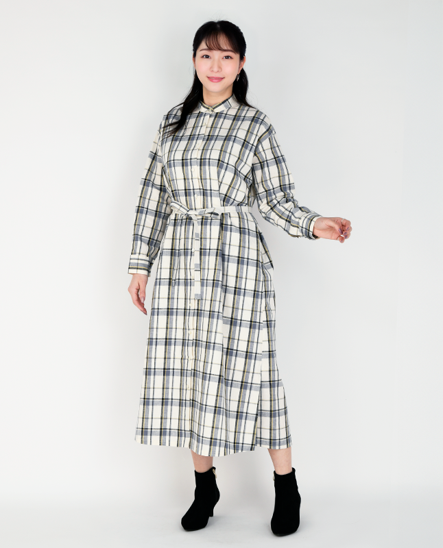【型紙】スタンドカラーのシャツワンピース　（SB-0109）
