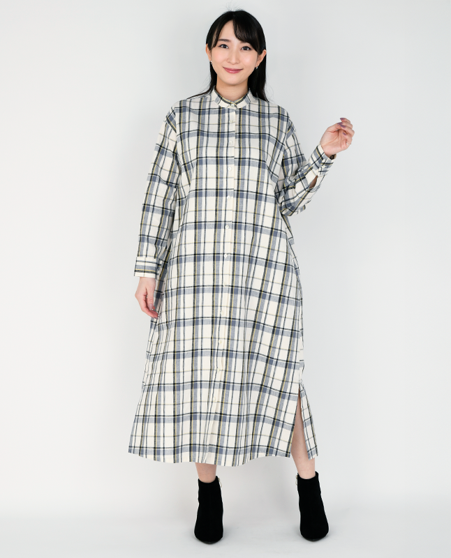 【型紙】スタンドカラーのシャツワンピース　（SB-0109）