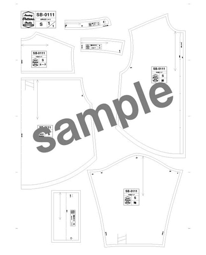 【型紙】台衿付きシャツ　（SB-0111）