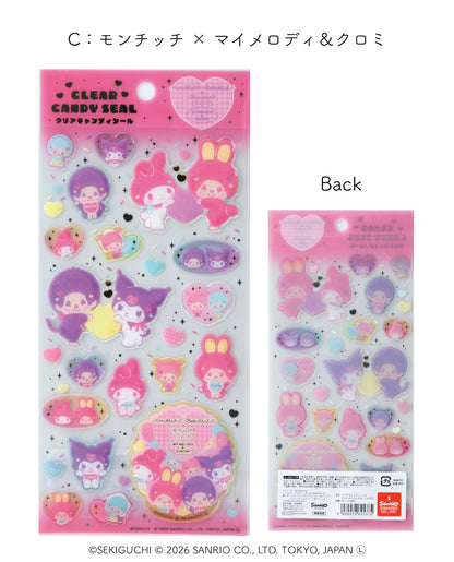 【シール】〈モンチッチ ×マイメロディ＆クロミ〉クリアキャンディシール （sh-0005C)｜Sanrio  サンリオ モンチッチ シール